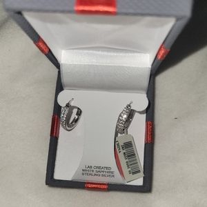 White sapphire hoops earrings